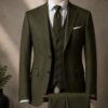 Classic Olive Green Tailored Suit