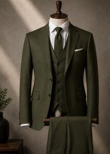 2.1 Classic Olive Green Tailored Suit